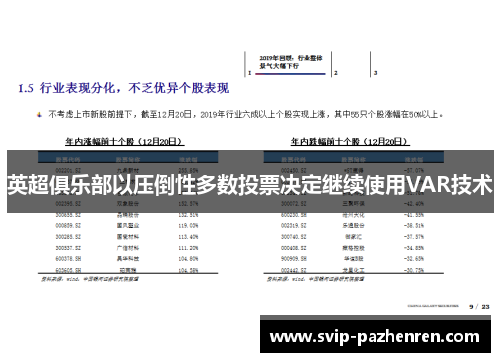 英超俱乐部以压倒性多数投票决定继续使用VAR技术 英超俱乐部以压倒性多数投票决定继续使用VAR技术